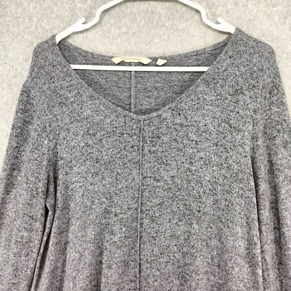Soft Surroundings Pullover Sweater Womens Sz S Gray Marled V-Neck Stretch Casual - Picture 2 of 12